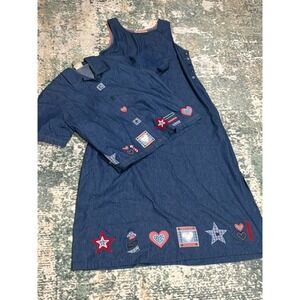 Vintage Koret City Blues Jean Dress And Top‎ Set Large EUC